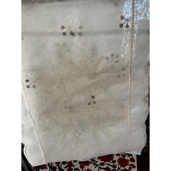 Robert Stanley Poinsettia Table Runner 13 X 72 Christmas Decor Ivory Gold - Picture 5 of 6